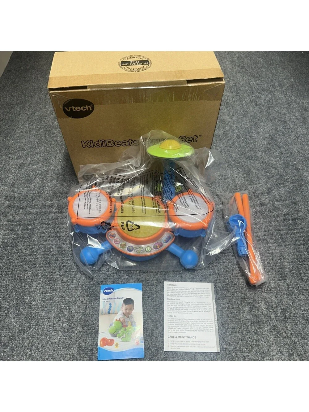 VTech KidiBeats Kids Drum Set, Orange